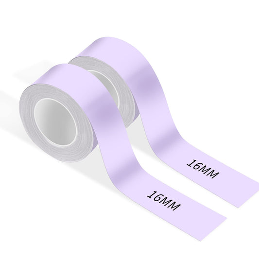 RUNSEW Label Maker Tape for Thermal Labels Printer, Waterproof Anti-Oil Scratch-Resistant Continuous Stickers (16mmX4m, 2 Rolls), Suitable for Home&Office(Lavender Purple)